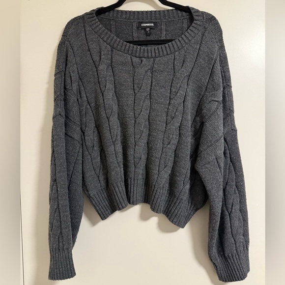 Express | Cable Knit (Grey) Sweater sz S - Picture 1 of 4